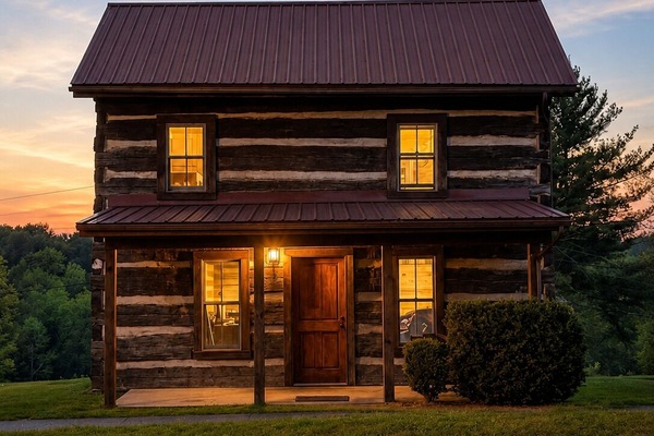 Built c. 1835 by the Quaker Settlers & Pioneers. Original hand hewn logs.