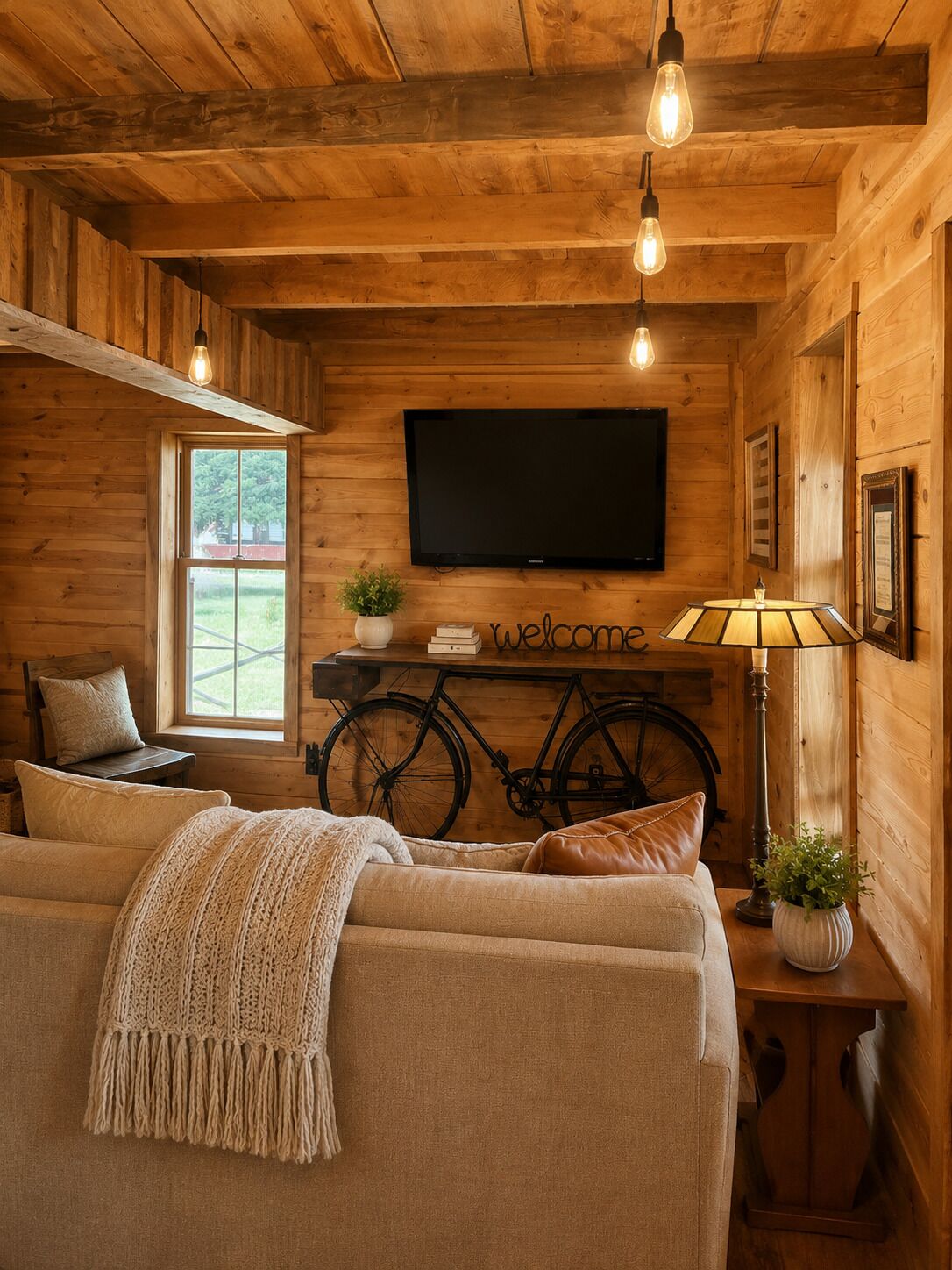 Smart-TV, Kamin, Bücher