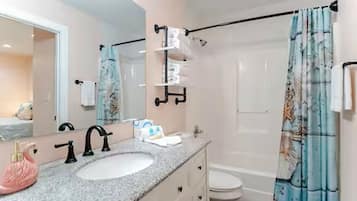 Hair dryer, towels, toilet paper