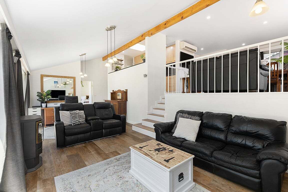 Fireplace, DVD player, books, stereo