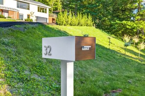 A mailbox with the number 32.