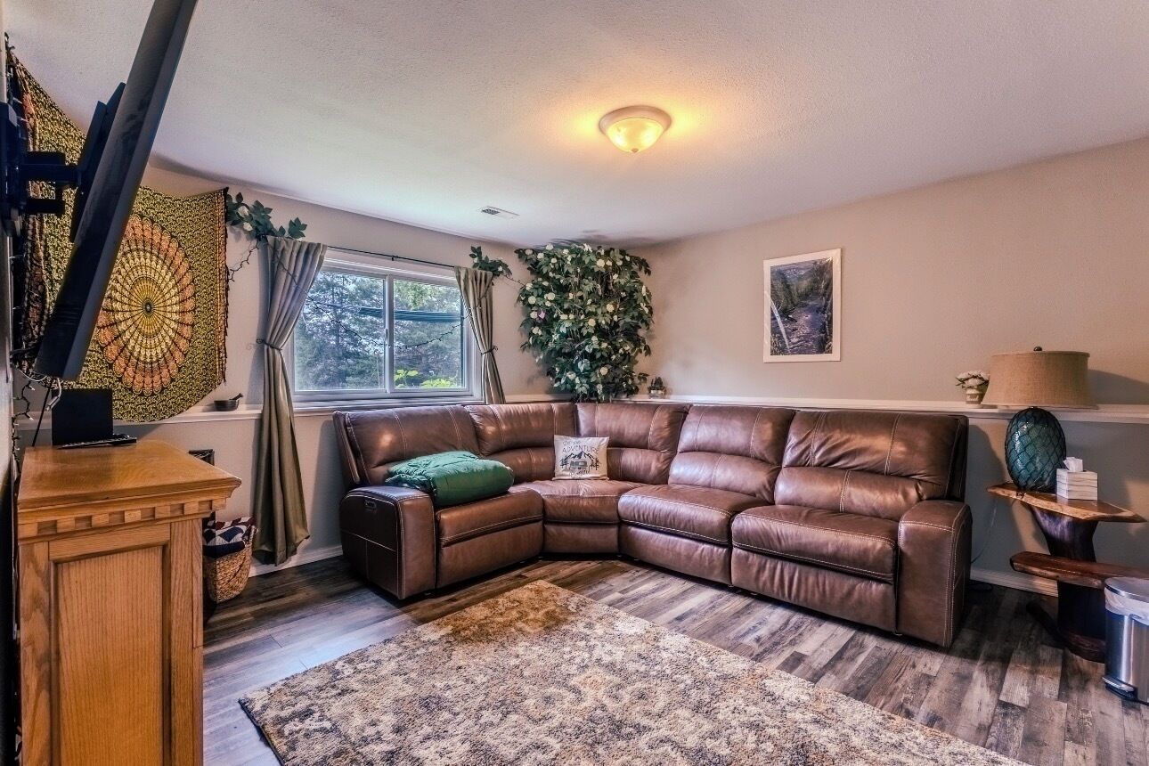 Smart TV, fireplace, video games, DVD player