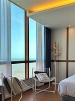 Premium bedding, blackout curtains, soundproofing, free WiFi