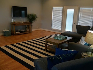 TV, DVD player, stereo