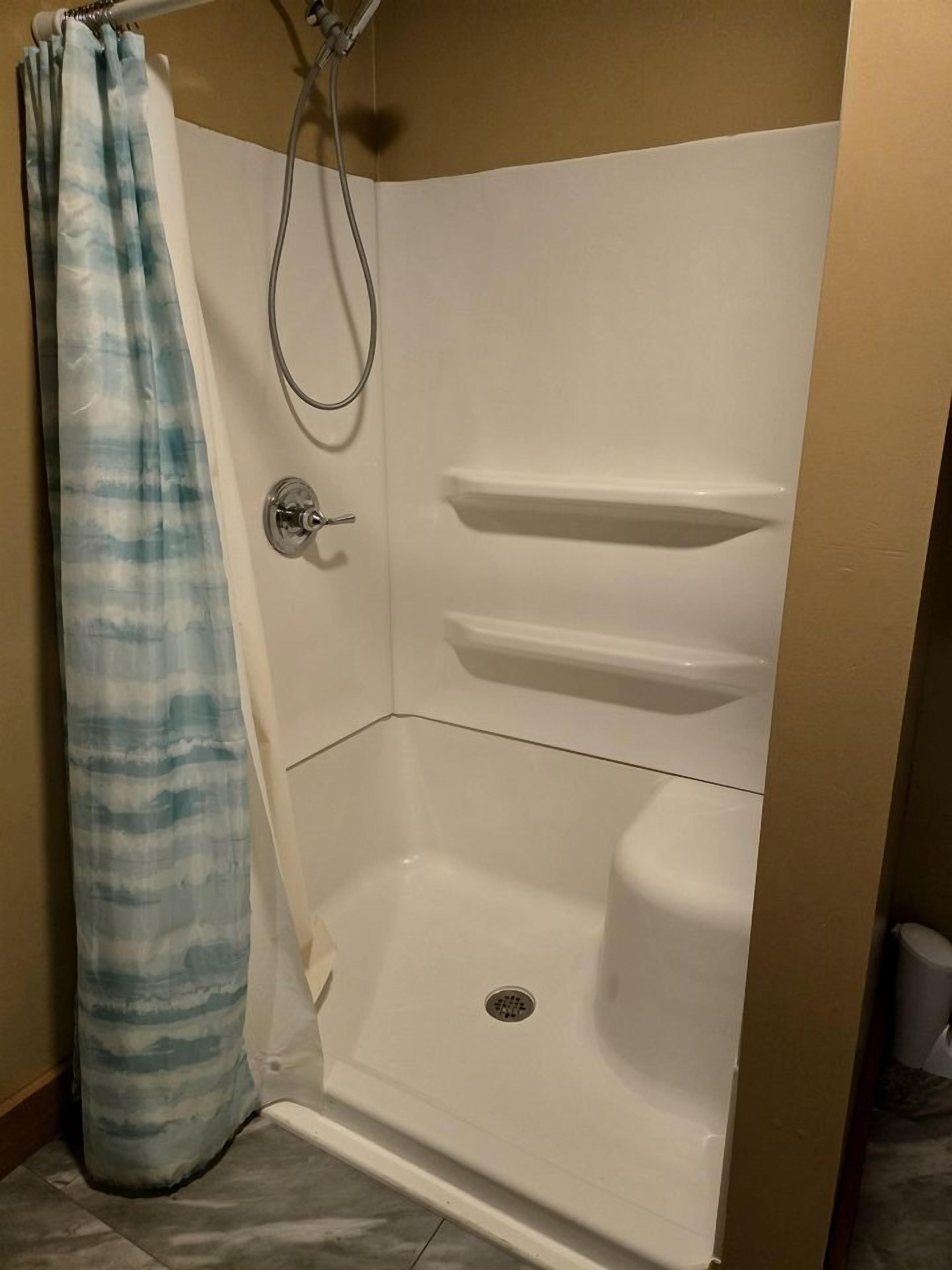 Hair dryer, towels, toilet paper