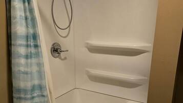 Hair dryer, towels, toilet paper