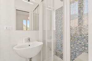 Regadera, secadora de cabello, bidet, toallas 