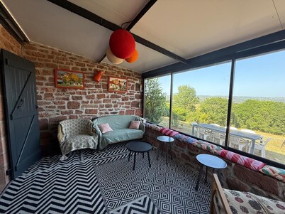The pretty red sandstone house