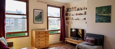 TV, DVD player, stereo