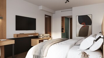 Habitación cuádruple familiar | Minibar, caja fuerte, escritorio y sistema de insonorización