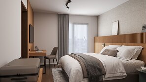 Familie vierpersoonskamer | Een minibar, een kluis op de kamer, een bureau, geluiddichte muren