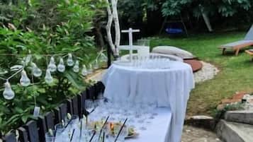 Outdoor banquet area