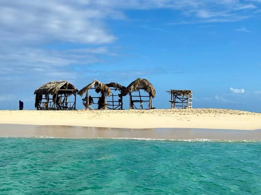 On the beach, white sand