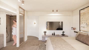 Kamar Double Deluks, balkon, pemandangan kota | Brankas, kedap suara, setrika/meja setrika, dan tempat tidur bayi gratis