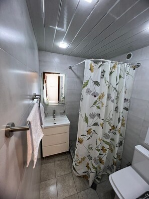 Séchoir à cheveux, serviettes fournies, savon, papier de toilette