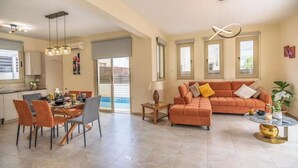 Living area - Mambo Private Villa w/ Pool by the Beach (Paralimni)
