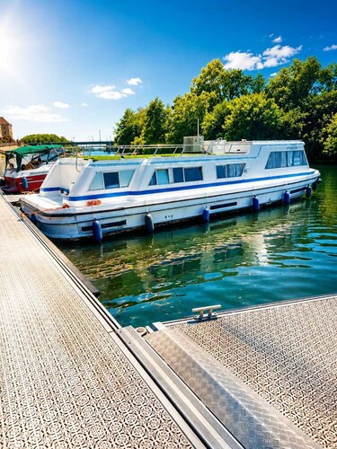 Pleasure boat docked at the pier, with the option to go out on the water