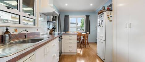 Fridge, microwave, dishwasher, toaster
