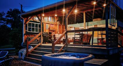 Waterfront Vintage Camper with Hot Tub