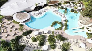 A resort with a large pool, sun loungers, and a unique architectural design. - Casa Nizuc, A Tribute Portfolio Resort (Cancun)