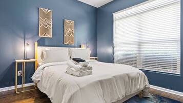 Iron/ironing board, travel crib, free WiFi, bed sheets