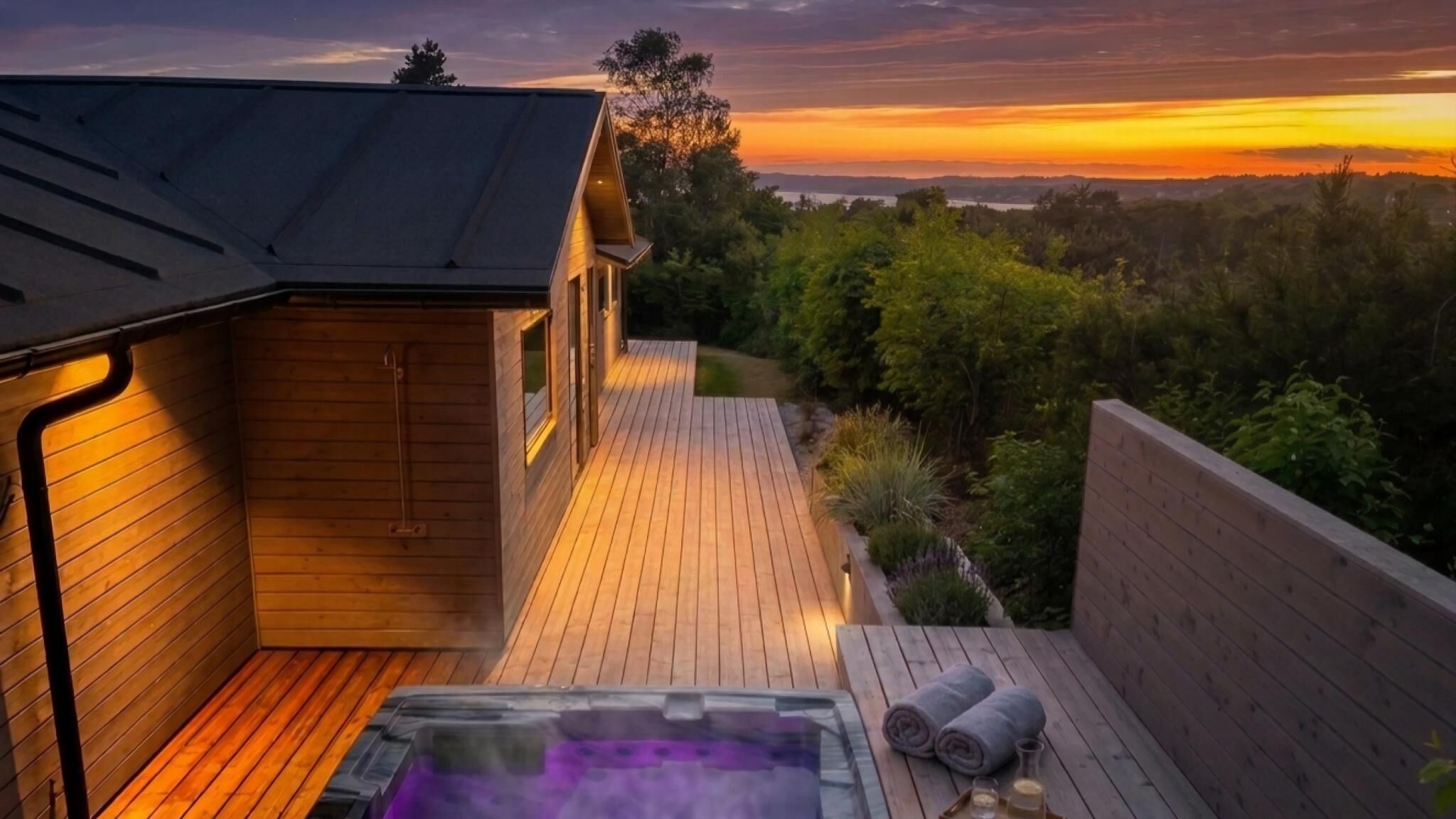 Outdoor spa tub