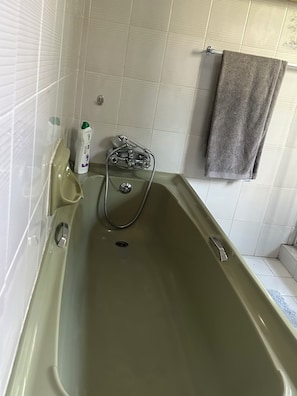 Hair dryer, towels, toilet paper
