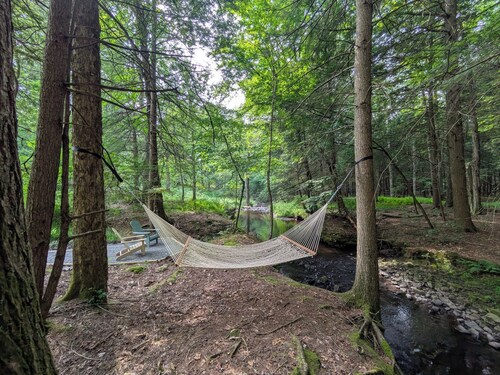 Charming 3-bedroom chalet in marvelous Livingston Manor with a majestic Stream