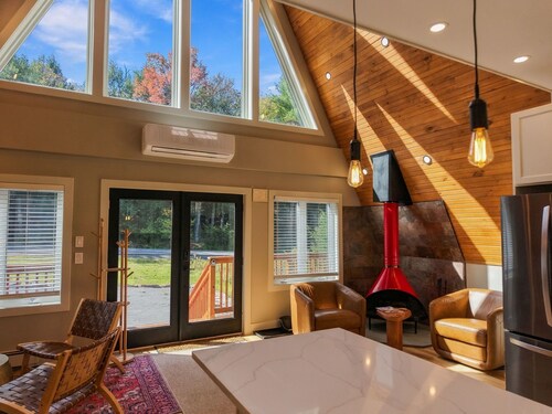Modern Architectural A-Frame in Livingston Manor on a private stream