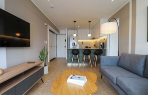 TV, offices - w* | Scenic 2BR w/ Balcony & View in Miraflores (Miraflores)