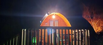 Pod 5 at Flat Hills Cafe and Tourist Park (Family Pod - sleeps 4). Right on SH1