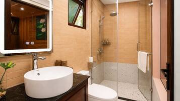 Deluxe Bungalow | Bathroom | Separate tub and shower, free toiletries, hair dryer, slippers