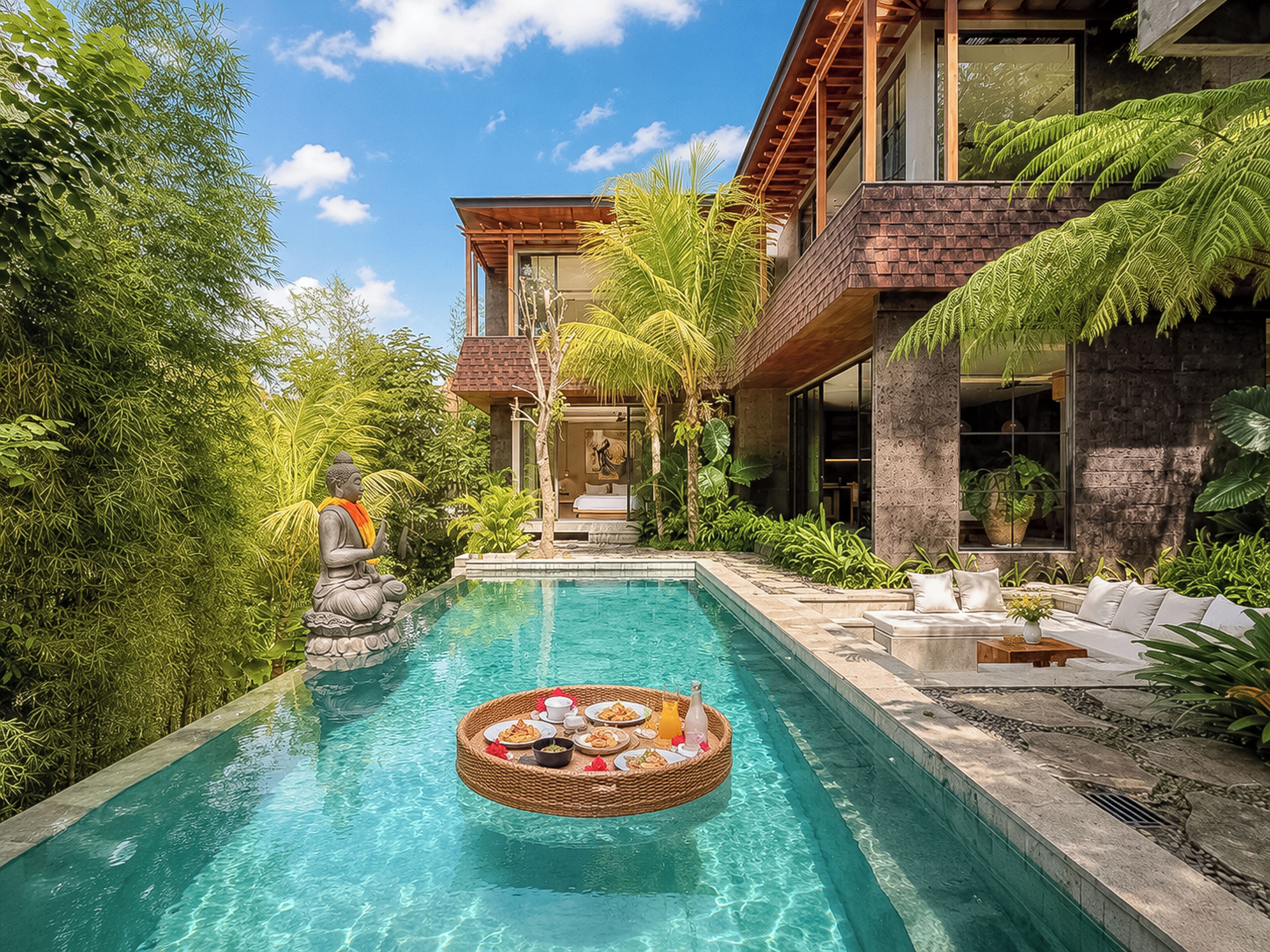 Una piscina al aire libre