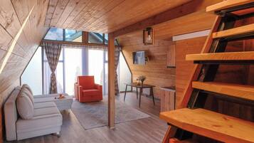 Familienchalet, Blick auf den Innenhof | Wohnbereich