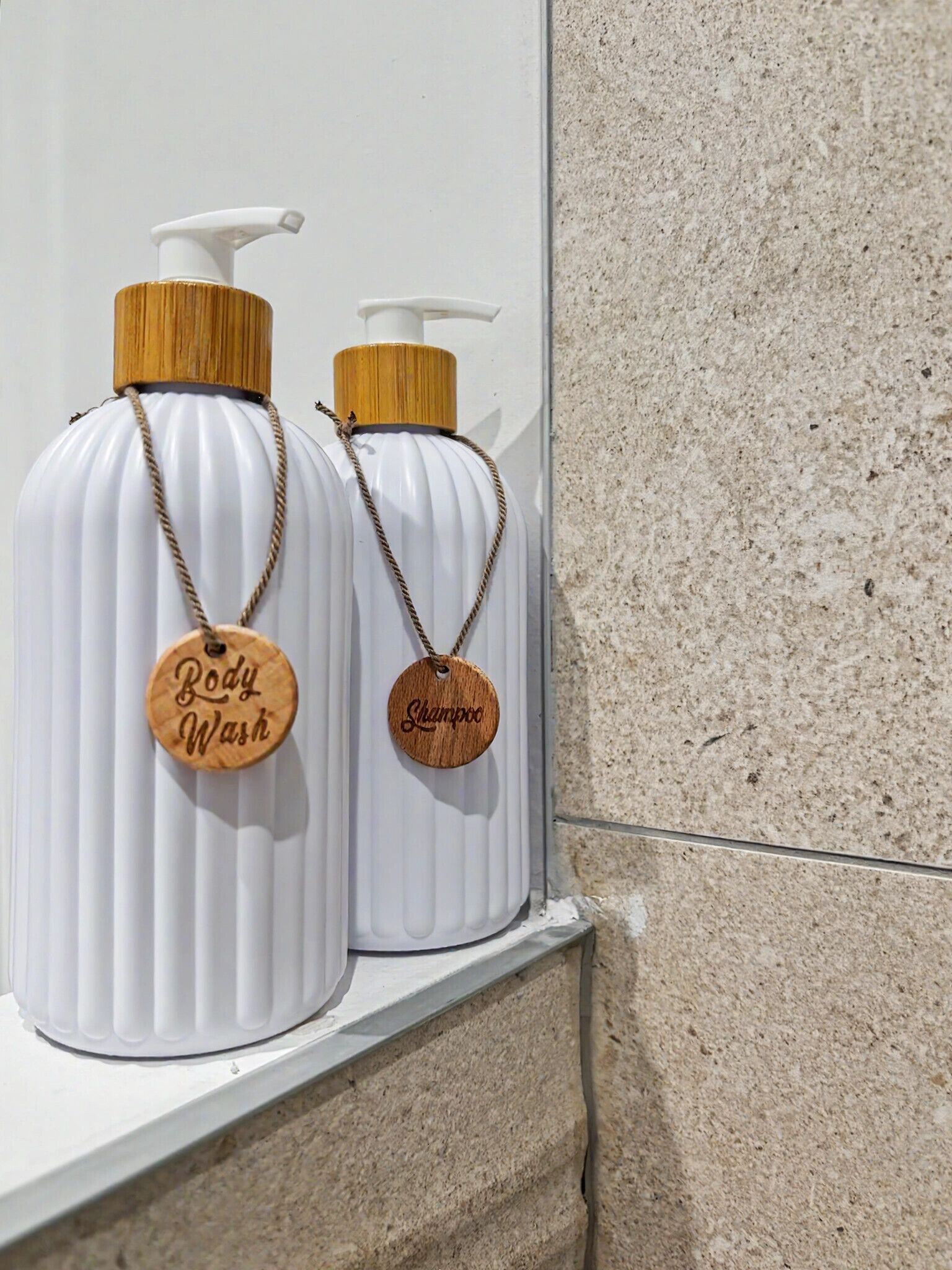 Shower, towels, soap, toilet paper