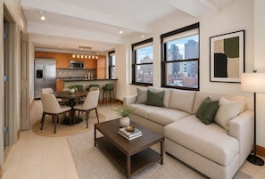 TV, offices - Stylish High-Rise Loft in Downtown Detroit | City Views (Detroit)