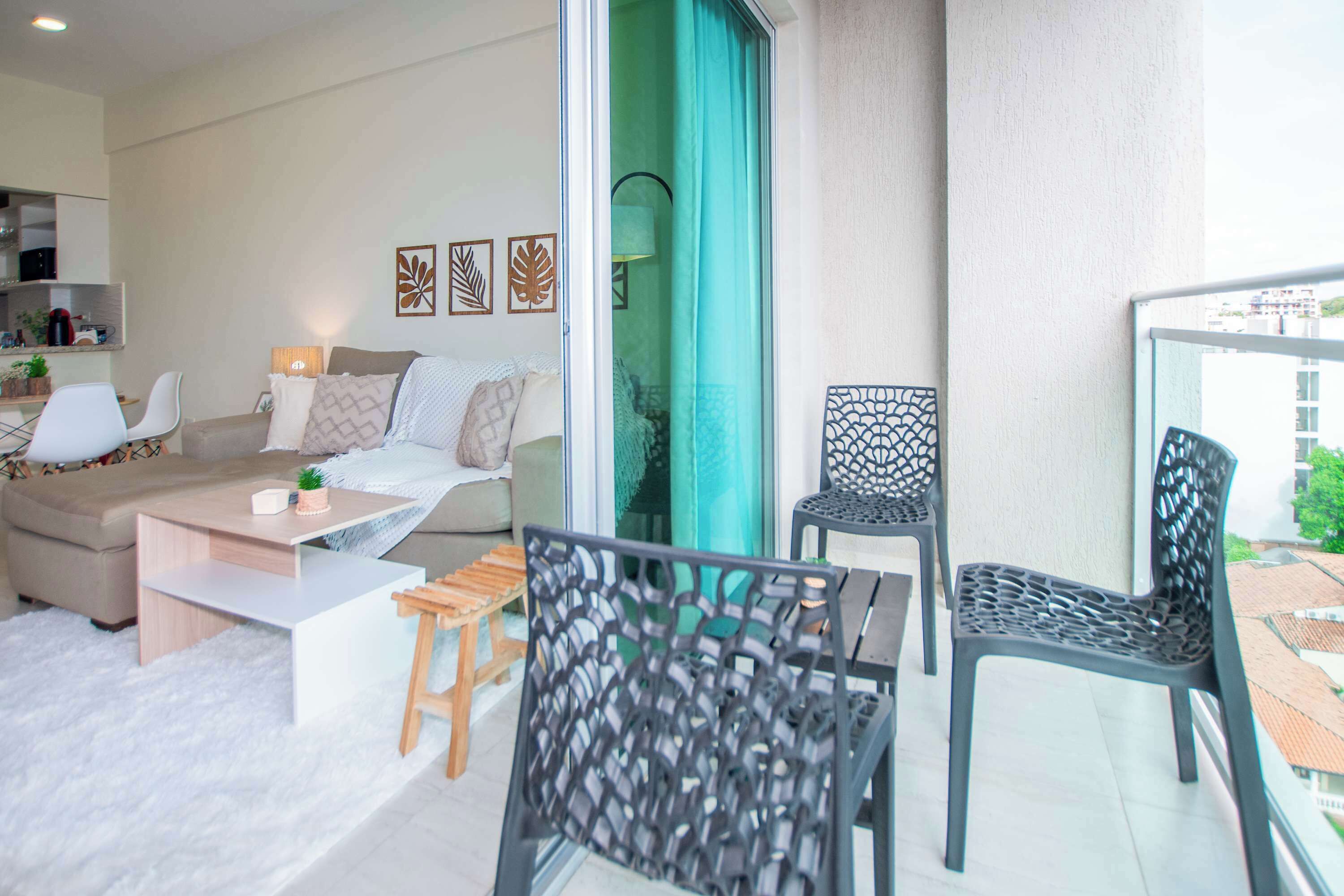 Apartemen, pemandangan kota | Teras/patio