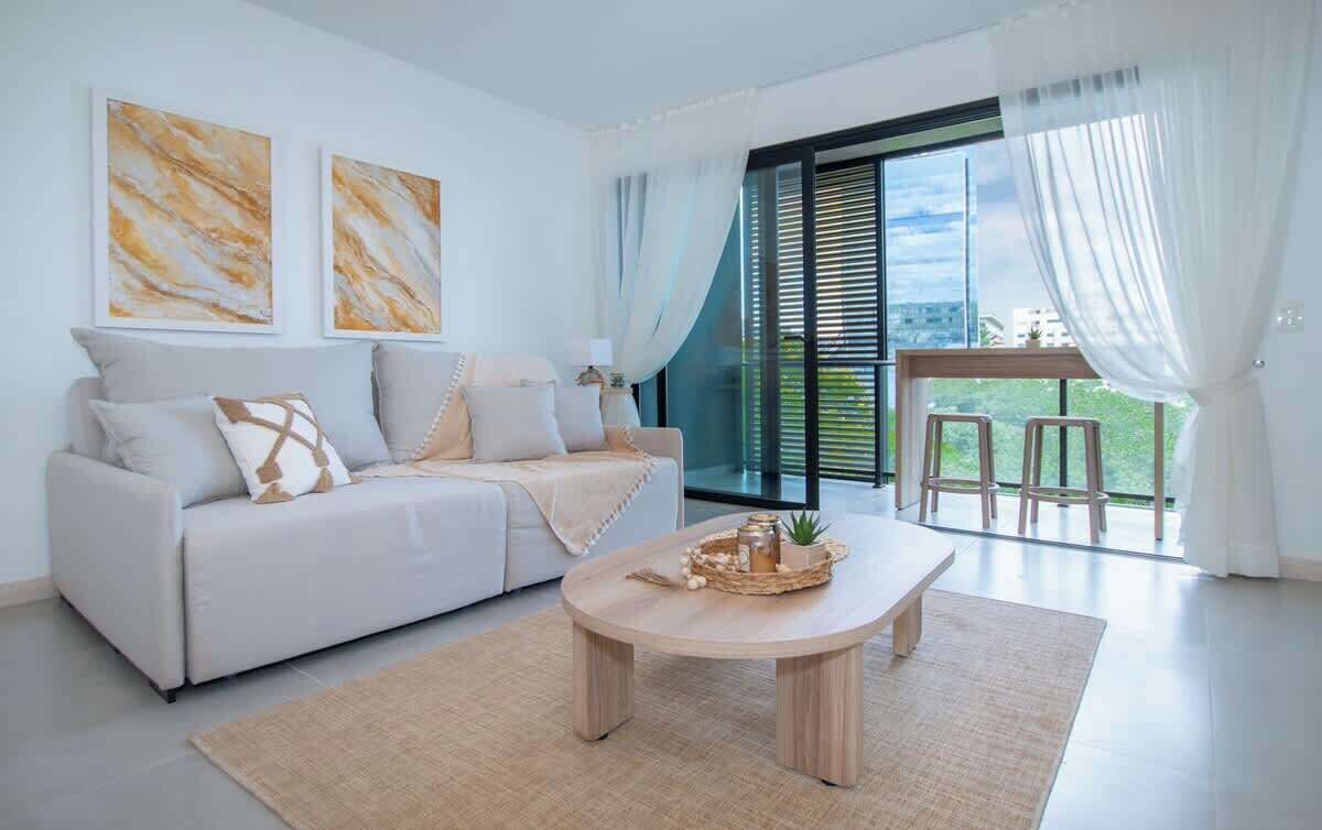 Apartamento, 2 quartos, vista para a cidade | Área de estar