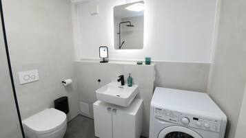 Shower, hair dryer
