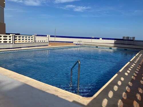 Apartment 'Mar De Luz' with Sea View, Shared Pool and Air Conditioning