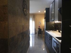 Fridge, microwave, stovetop, toaster