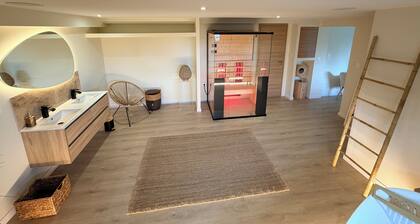 Nordic Suite with lake view, private sauna, and relaxation bath