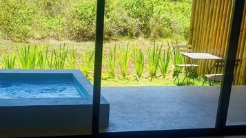 Studio Suite, Private Pool, Garden View | In-room safe, laptop workspace, blackout drapes, iron/ironing board