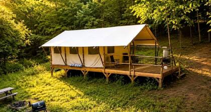 Secluded Off-Grid Glamping Tent on 180 Acres near Ponds & Forest Trails, Lenoir, NC