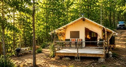Remote Off-Grid Safari Tent with Private Mountaintop Ridge on 180 Acres Near Lenoir, NC