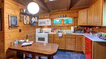 Coffee/tea maker, microwave, oven, stovetop