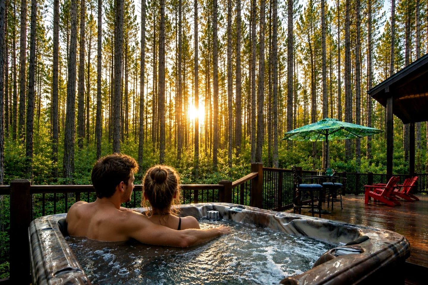 Outdoor spa tub