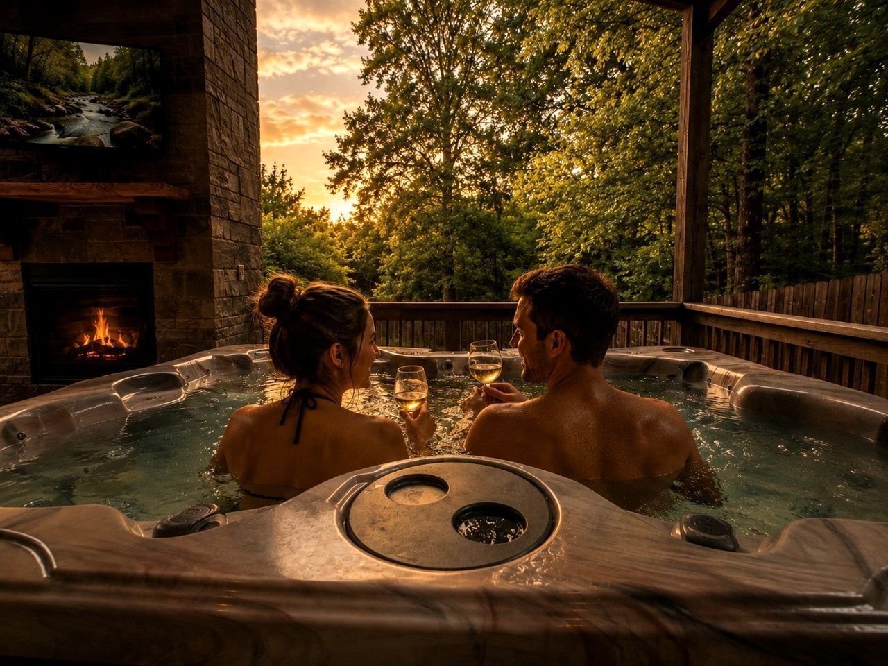 Outdoor spa tub