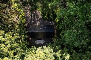 A wooden cabin surrounded by dense forest. - Charming Minimalist Hideaway for Rest & Reconnection in Bloomville, New York (Bloomville)