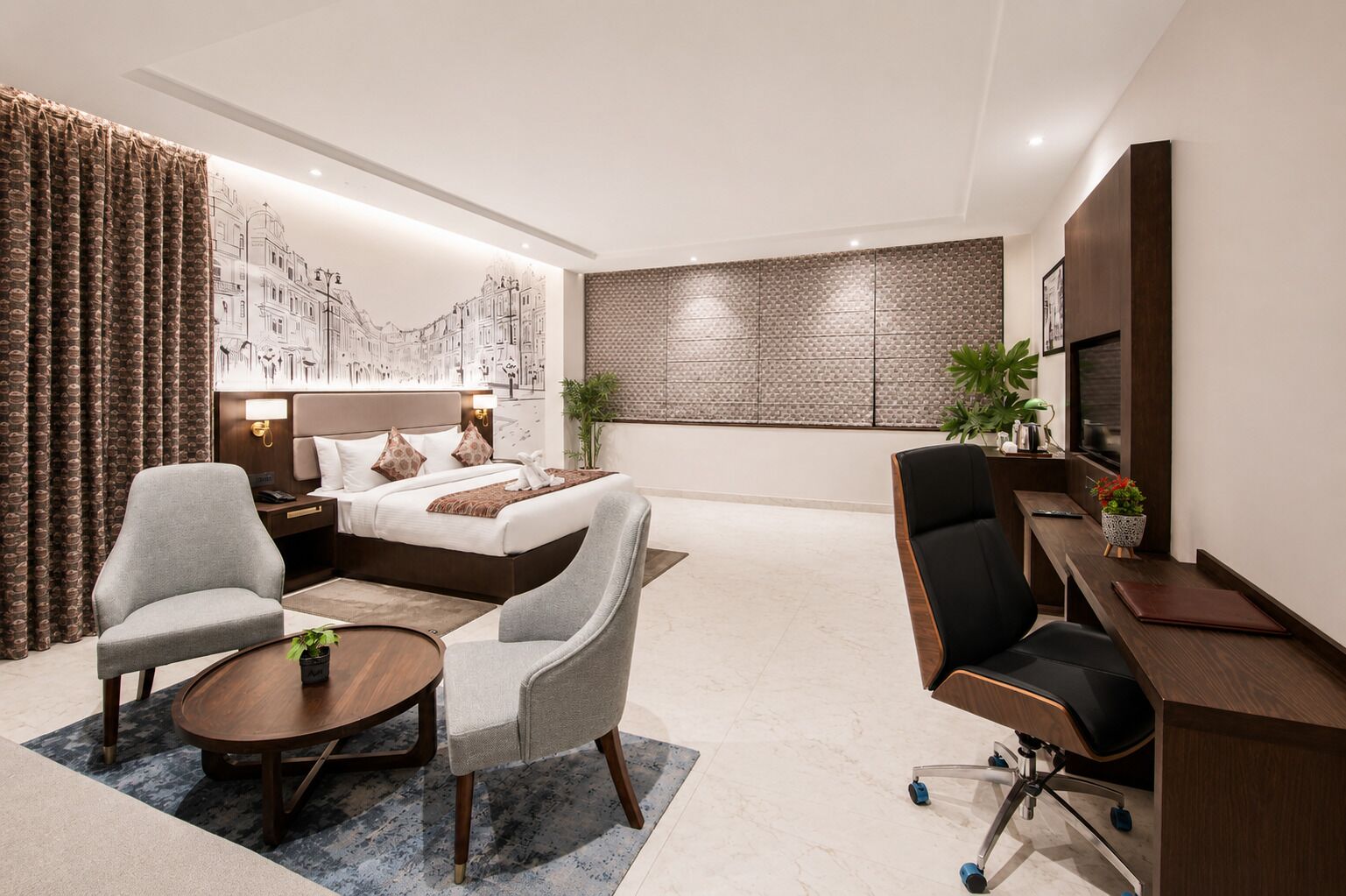 Lotus Royal Suite Room | Desk, laptop workspace, WiFi
